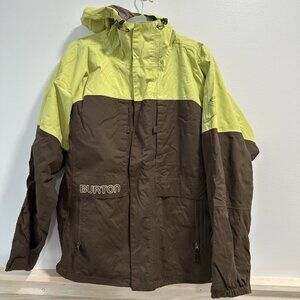 Burton Jacket Mens Medium Brown Hooded Pockets Waterproof Skiing Snowboarding